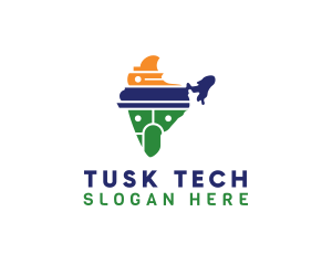 Tusk - Indian Country Map logo design