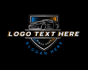Transportation - Car Racing Shield logo design