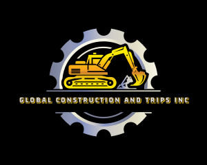 Construction Excavator Machinery logo design