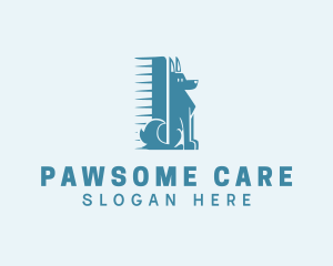 Comb Dog Grooming  logo design