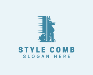 Comb Dog Grooming  logo design