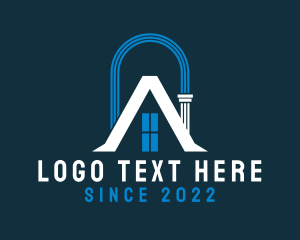 Leasing Agent - Construction Arch Roof Repair logo design