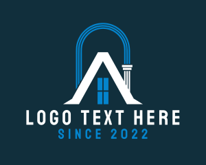 Mansion - Construction Arch Roof Repair logo design