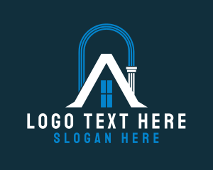 Construction Arch Roof Repair Logo