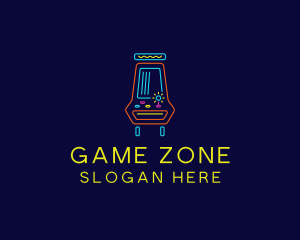 Neon Video Game Arcade logo design