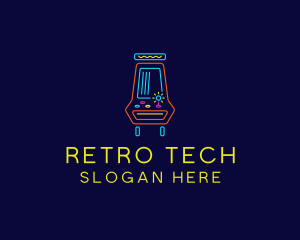 Neon Video Game Arcade logo design