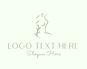 Female - Feminine Body Leaves logo design