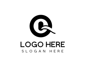 Minimalist Simple Swoosh Letter Q Logo