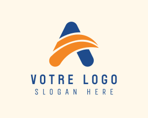 Blue - Minimalist Modern Letter A logo design