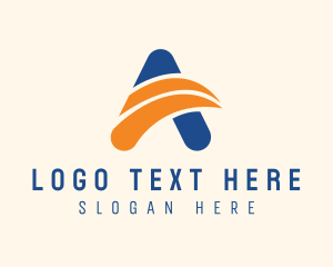 Orange - Minimalist Modern Letter A logo design