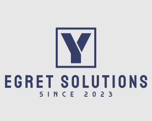 Square Frame Letter Y logo design