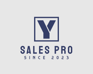 Sales - Square Frame Letter Y logo design