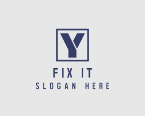 Square Frame Letter Y logo design