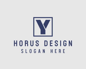 Square Frame Letter Y logo design