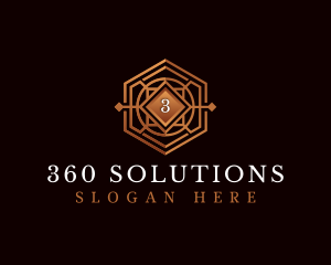 Luxury Decorative Hexagon logo design