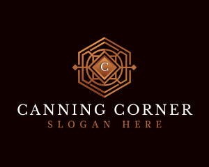 Luxury Decorative Hexagon logo design