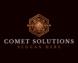 Luxury Decorative Hexagon logo design