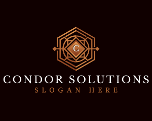 Luxury Decorative Hexagon logo design