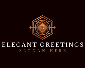 Luxury Decorative Hexagon logo design