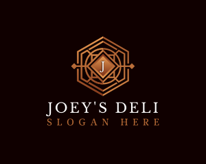 Luxury Decorative Hexagon logo design