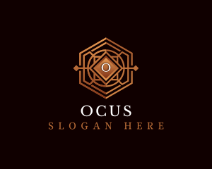 Luxury Decorative Hexagon logo design