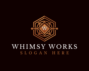 Luxury Decorative Hexagon logo design