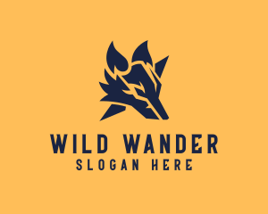 Wild Wolf Head logo design