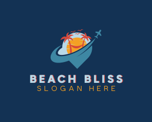 Airplane Beach Destination logo design