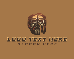 Gladiator Spartan Warrior logo design