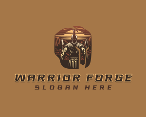 Gladiator Spartan Warrior logo design