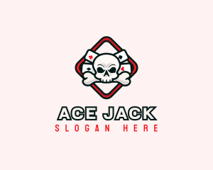 Blackjack - Skull Casino Gaming logo design
