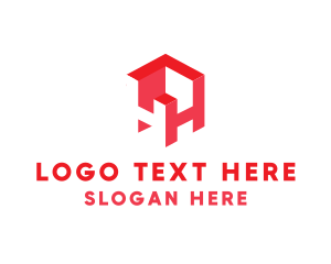 Cube - Digital Isometric Letter H logo design