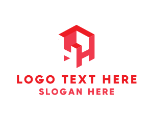 Geometric - Digital Isometric Letter H logo design