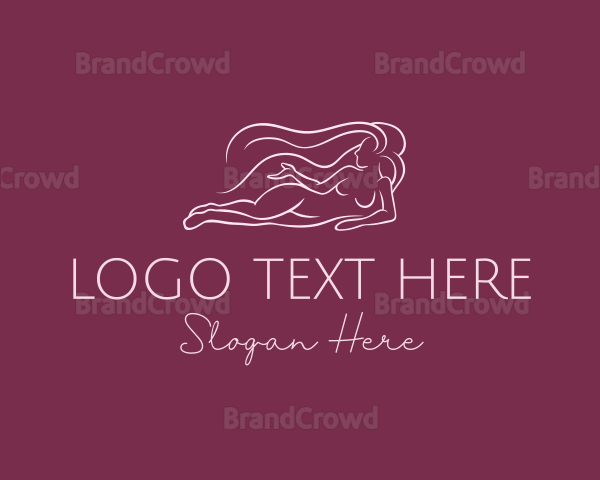 Nude Woman Hair Logo