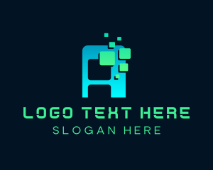 Telecommunication - Digital Tech Letter A logo design
