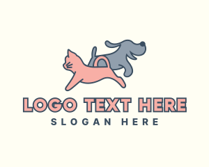 Hound - Dog Cat Pet Grooming logo design