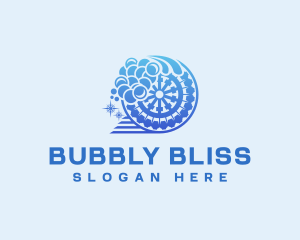 Wheel Car Wash Bubbles logo design