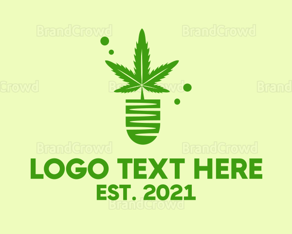 Green Cannabis Plant Logo
