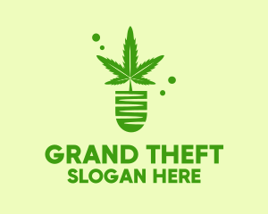 Green Cannabis Plant  Logo