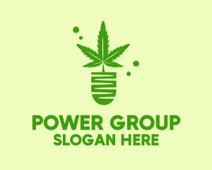Green Cannabis Plant  Logo