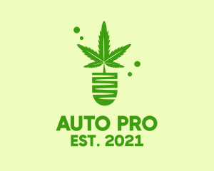 Herbal Medicine - Green Cannabis Plant logo design