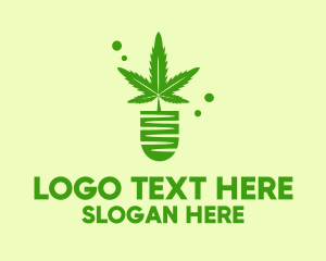 Green Cannabis Plant  Logo