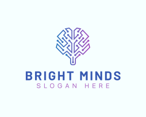 Science - Brain Technology Ai logo design