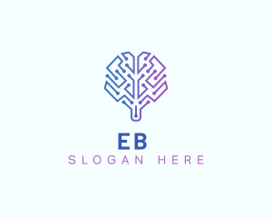 Mind - Brain Technology Ai logo design