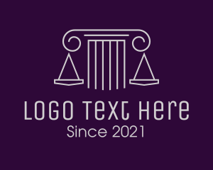 Justice Scale - Justice Column Scale logo design