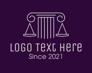 Law - Justice Column Scale logo design