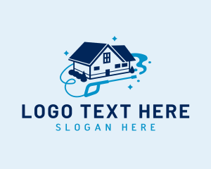 House - House Clean Washer logo design