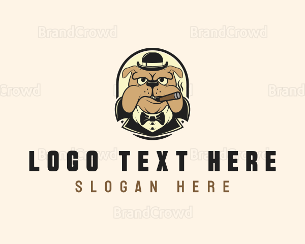Hat Smoking Bulldog Logo