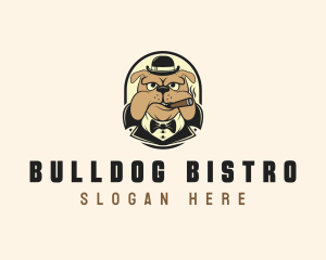 Hat Smoking Bulldog logo design