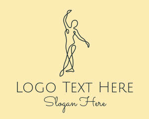 Yoga - Monoline Woman Dancer logo design